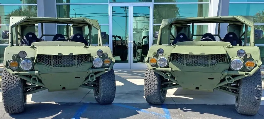 Two Flyer A-GMVs built at Flyer Defense headquarters in Los Angeles